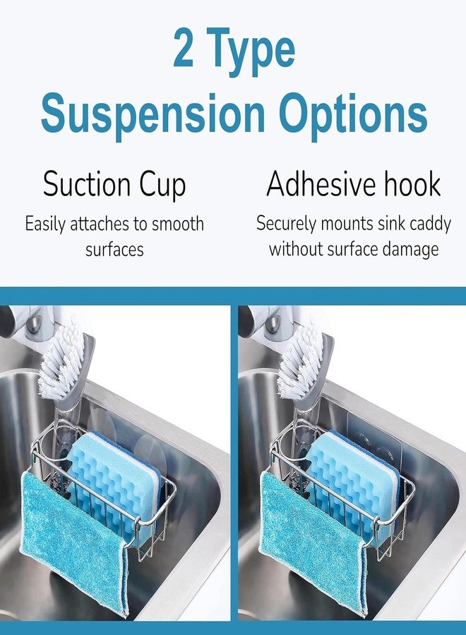 KESOL RustProof Sponge Holder Caddy for Kitchen, Stainless Steel Organizer, Brush Holder, 304 Accessories, Suction Cup + Adhesive - Image 5